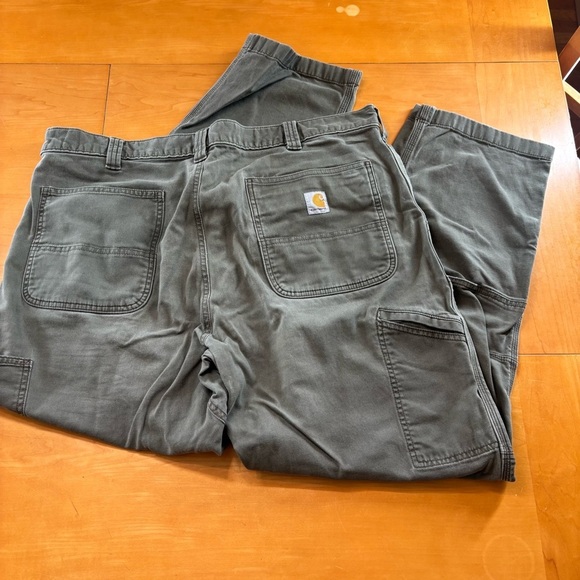 Carhartt 40/30 Relaxed Fit Double Knee Green Cargo Chinos - Picture 2 of 10